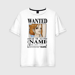 Женская футболка оверсайз Нами в розыске One Piece