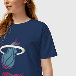Футболка оверсайз женская Miami Heat, цвет: тёмно-синий — фото 2