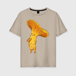 Футболка оверсайз женская Лисичка, цвет: миндальный