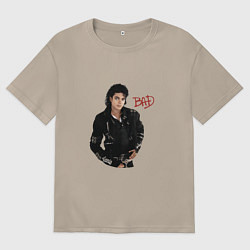 Женская футболка оверсайз BAD Майкл Джексон