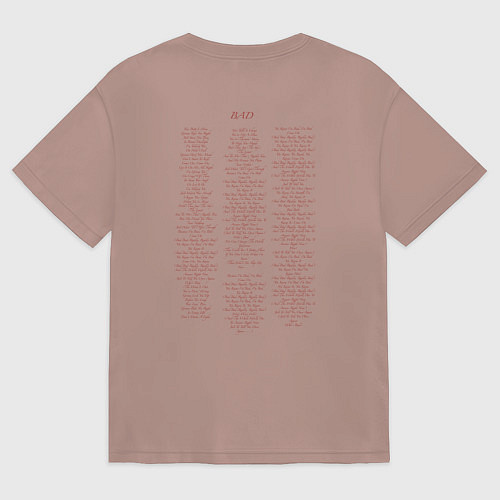 Женская футболка оверсайз BAD Майкл Джексон / Пыльно-розовый – фото 2