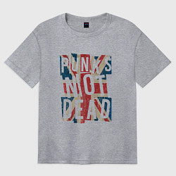 Футболка оверсайз женская Punks not dead, цвет: меланж