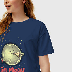 Футболка оверсайз женская Full Moon, цвет: тёмно-синий — фото 2