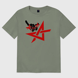 Футболка оверсайз женская Алиса коза, цвет: авокадо