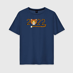 Женская футболка оверсайз Год Тигра 2022 с мордочкой