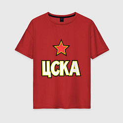 Футболка оверсайз женская ЦСКА, цвет: красный