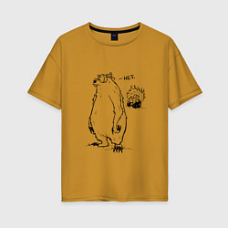 Женская футболка оверсайз Курьер - Медведь и Трактор 2
