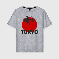 Женская футболка оверсайз Волейбол - Токио