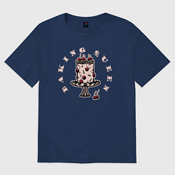 Футболка оверсайз женская Королева выпечки Baking Queen, цвет: тёмно-синий