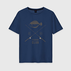 Женская футболка оверсайз Рыбаловный клуб