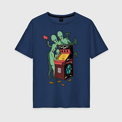 Женская футболка оверсайз Пришельцы в игровых автоматах