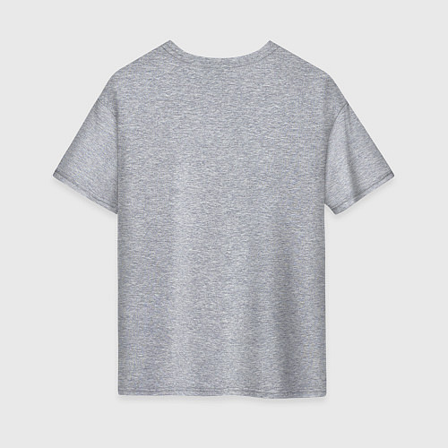 Женская футболка оверсайз Geometry Dash КВАДРАТ / Меланж – фото 2