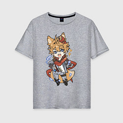 Женская футболка оверсайз Лисёнок Тарталья