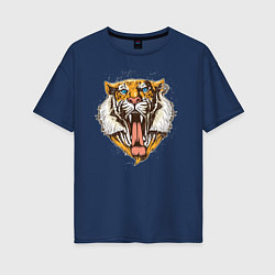 Женская футболка оверсайз Крутой Тигр