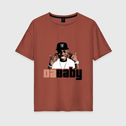 Футболка оверсайз женская DaBaby, цвет: кирпичный