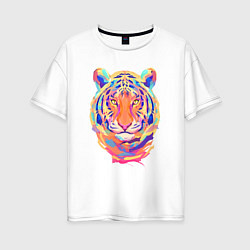 Футболка оверсайз женская Color Tiger, цвет: белый