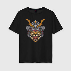 Женская футболка оверсайз Tiger Samurai