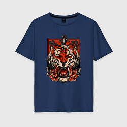Женская футболка оверсайз Red Tiger
