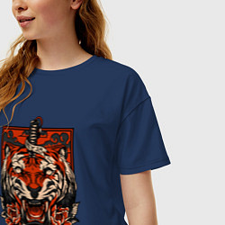 Футболка оверсайз женская Red Tiger, цвет: тёмно-синий — фото 2