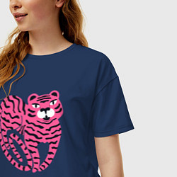Футболка оверсайз женская Pink Tiger, цвет: тёмно-синий — фото 2