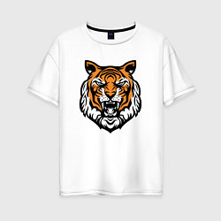 Женская футболка оверсайз Голова тигра