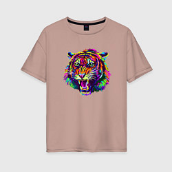 Женская футболка оверсайз Color Tiger