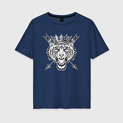 Женская футболка оверсайз Королевский Тигр