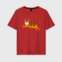 Женская футболка оверсайз Jumping Tiger