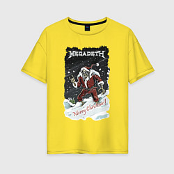 Женская футболка оверсайз Merry Christmas, Megadeth