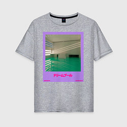 Женская футболка оверсайз Vaporwave pool 1