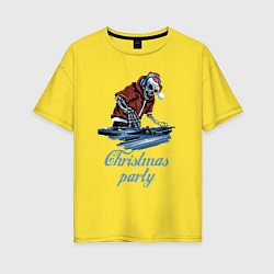 Женская футболка оверсайз Christmas party, cool DJ