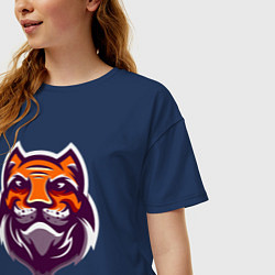 Футболка оверсайз женская Tiger Smile, цвет: тёмно-синий — фото 2
