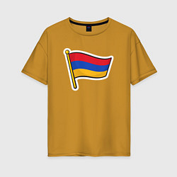 Женская футболка оверсайз Флаг Армении