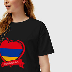 Футболка оверсайз женская Любимая Армения, цвет: черный — фото 2