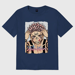 Футболка оверсайз женская Jujutsu Kaisen Магическая битва, цвет: тёмно-синий