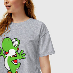 Футболка оверсайз женская Yoshi, цвет: меланж — фото 2