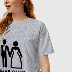 Футболка оверсайз женская GAME OVER МОЛОДОЖЕНЫ, цвет: меланж — фото 2