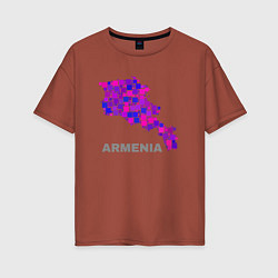 Футболка оверсайз женская Армения Armenia, цвет: кирпичный