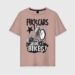 Женская футболка оверсайз Fuck cars