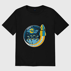 Футболка оверсайз женская SPACE X CREW-1, цвет: черный