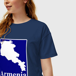 Футболка оверсайз женская Армения Armenia, цвет: тёмно-синий — фото 2