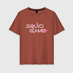 Футболка оверсайз женская Squid Game name, цвет: кирпичный