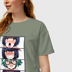 Футболка оверсайз женская Genshin Impact Ahegao face, цвет: авокадо — фото 2