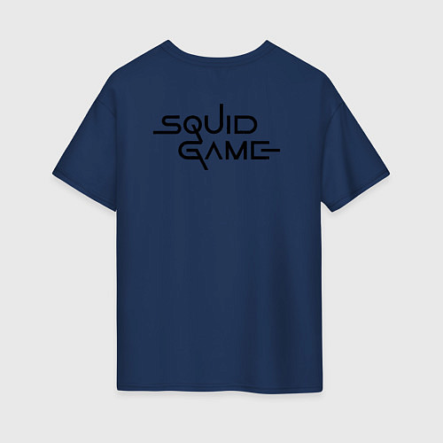 Женская футболка оверсайз Игра с кальмарами / Тёмно-синий – фото 2