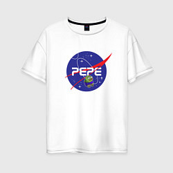 Футболка оверсайз женская Pepe Pepe space Nasa, цвет: белый