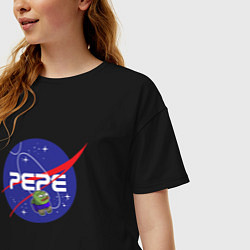 Футболка оверсайз женская Pepe Pepe space Nasa, цвет: черный — фото 2