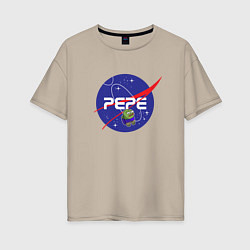 Футболка оверсайз женская Pepe Pepe space Nasa, цвет: миндальный