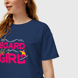 Футболка оверсайз женская BOARD LIKE A GIRL, цвет: тёмно-синий — фото 2