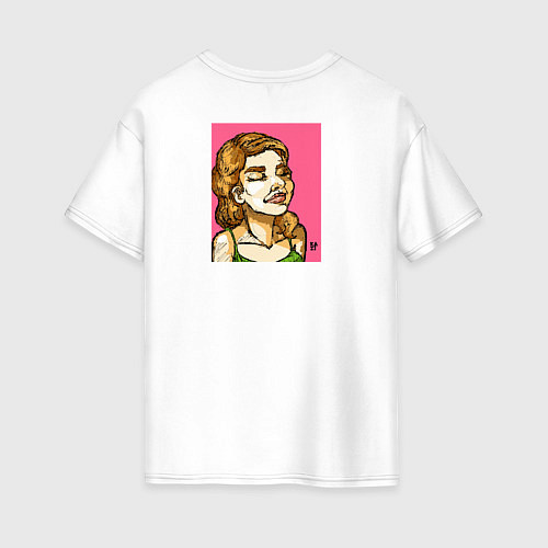 Женская футболка оверсайз Rose Dream / Белый – фото 2