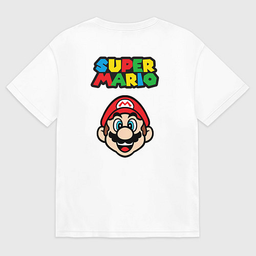 Женская футболка оверсайз MarioFace / Белый – фото 2